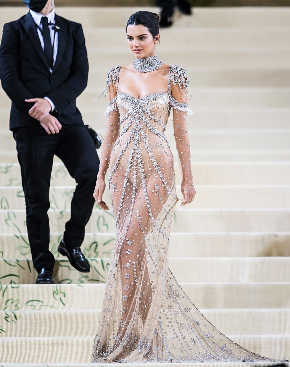 Kendall Jenner Delivers Drama in Sheer Prada Dress at Met Gala 2022 –  Footwear News