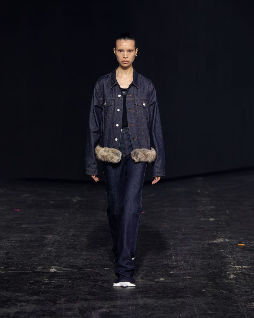 jeans trends 2024 dark wash jeans coperni runway paris fashion week womenswear fallwinter 2024 2025