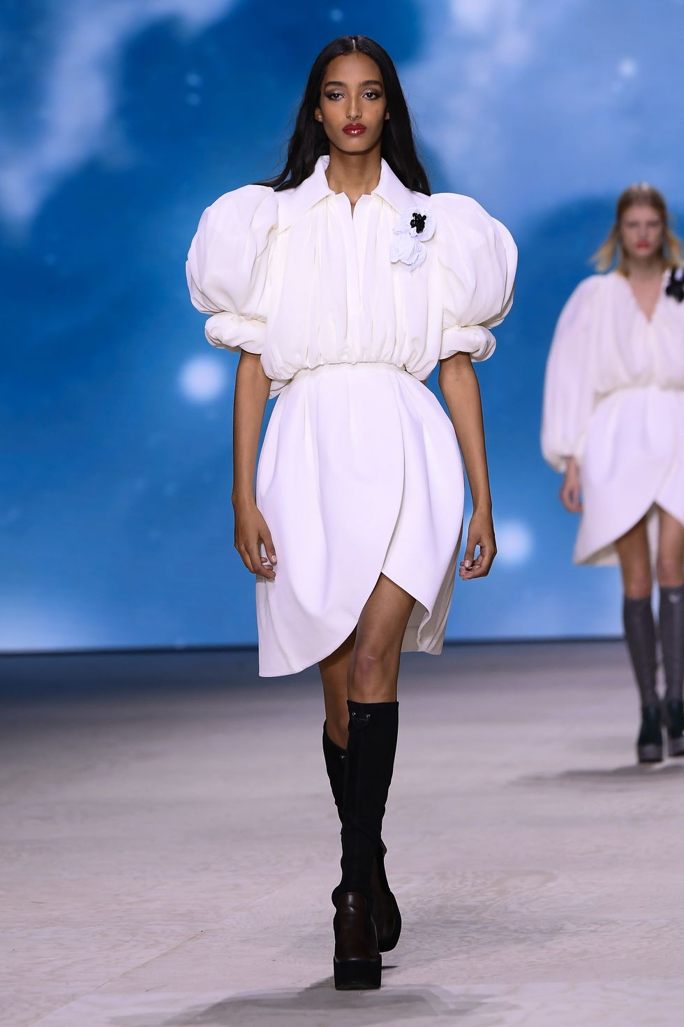 A model walks the runway during the Louis Vuitton Womenswear