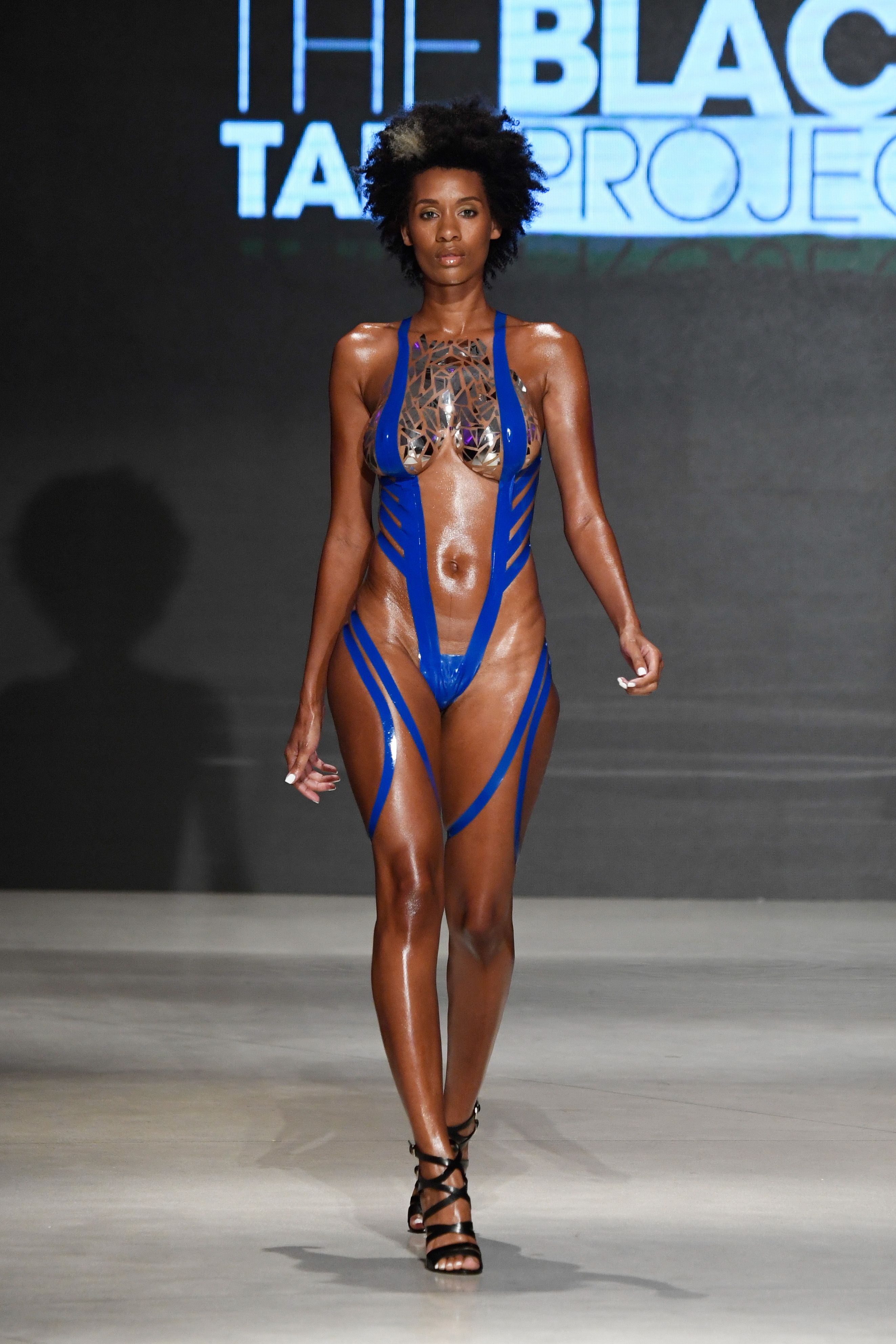 Nearly Naked Metallic Tape Swimsuits Exist - All About the Black Tape  Project Maimi Swim Week Show