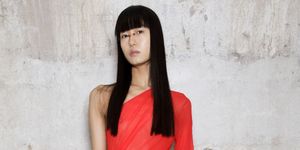 model with long straight hair