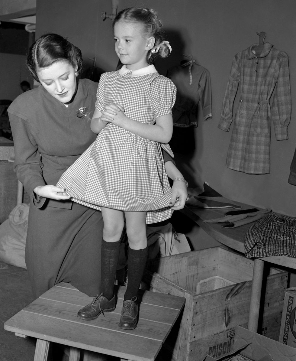 Natalie Wood Being Fitted for Dress