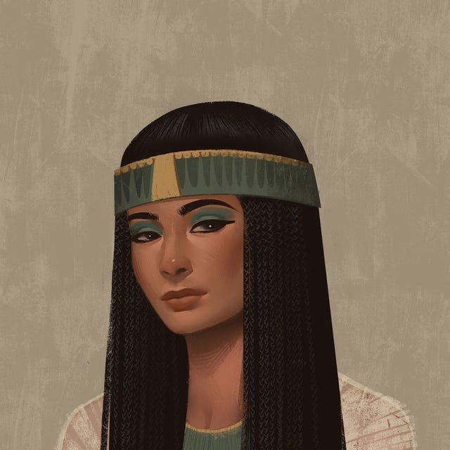 1 ZWAAR OPGEMAAKT OUDE EGYPTE 310030 vCHR Man n vrouw maakten de oogleden zwaar op meestal met kohl religie en gezondheid speelden daarbij ook mee Kohl soms aangevuld met groene accenten op de oogleden zou ooginfecties tegengaan en het kwaad afwenden Pruiken met krullen of ingevlochten haar waren ook geliefd