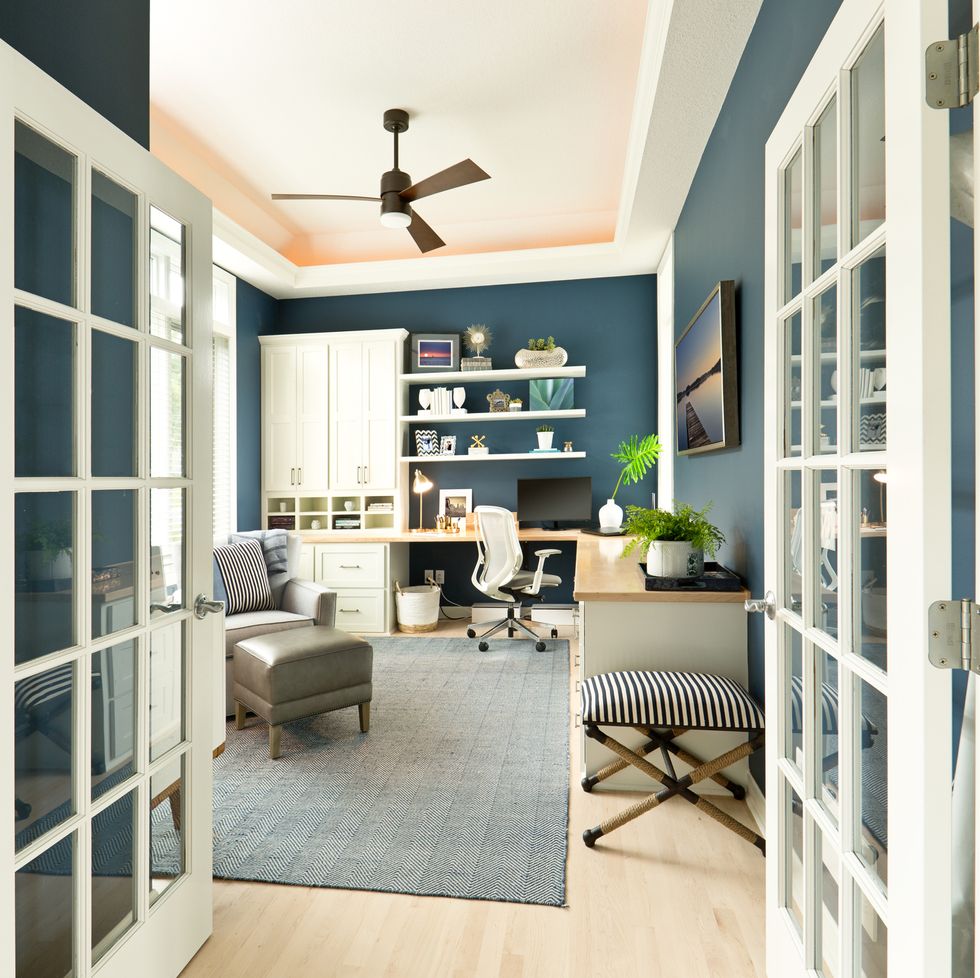 modern contemporary interior design of home office room