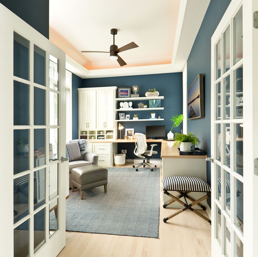 modern contemporary interior design of home office room