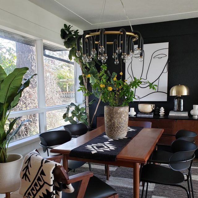 black modern dining room chandelier