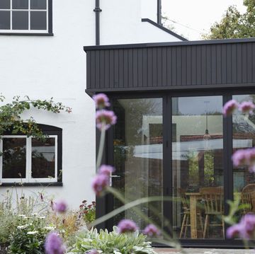 modern extension built onto the side of a listed period property