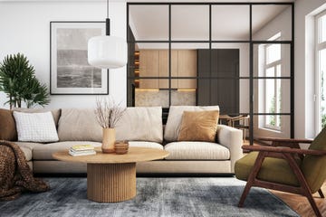 modern living room interior 3d render