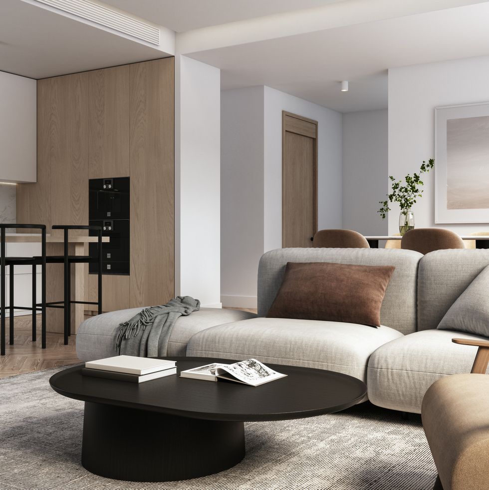 modern living room interior 3d render