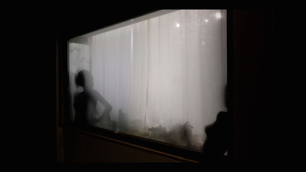 Darkness, Light, Transparent material, Tints and shades, Snapshot, Curtain, Shadow, Backlighting, Fog, Silhouette, 