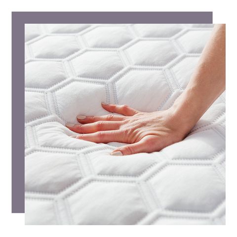 hand pressing on molecule 2 airtec mattress with microban