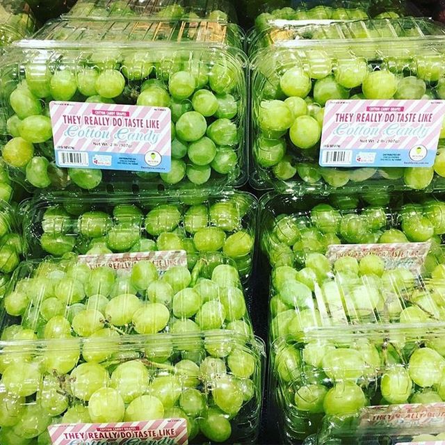 containers of green cotton candy grapes from molina