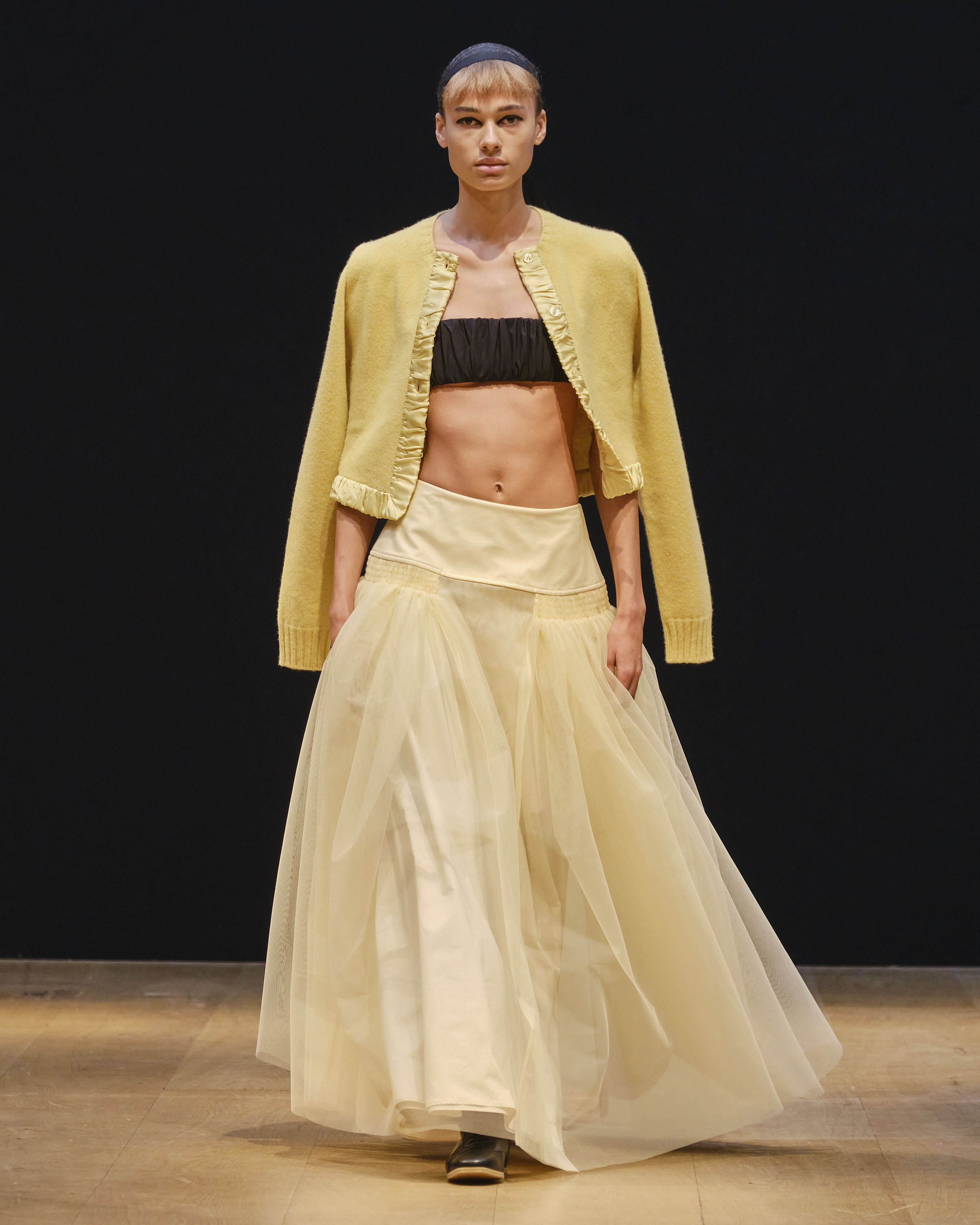 【関税込み】Molly Goddard ブラック&ベージュ Hannah トップス molly-goddard-po-s24-007-