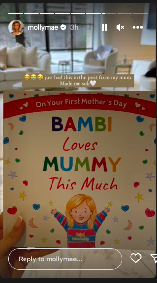 mollymae shares mother's day gift on instagram
