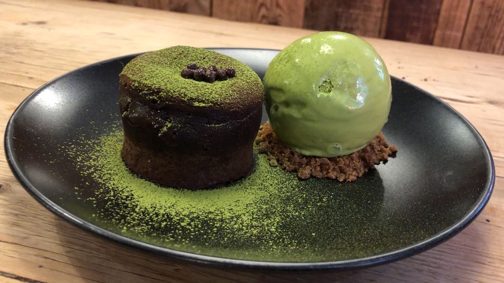 Spot Dessert Bar Makes An Edible Plant, Molten Matcha Lava Cake