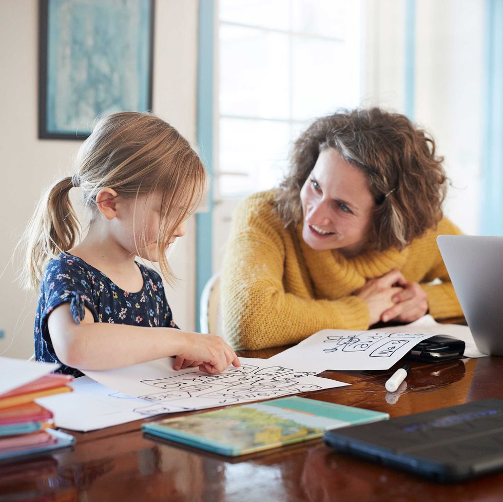 mom children distance learning