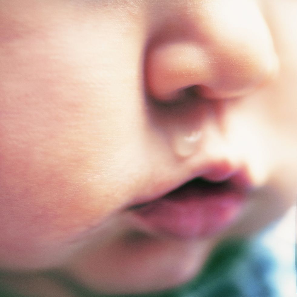 Mucus coming out of a baby's nose