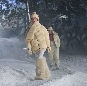 st moritz, switzerland february 03 a model walks the runway at the moncler grenoble fall winter 2024 fashion show on february 03, 2024 in st moritz, switzerland photo by jacopo raulegetty images