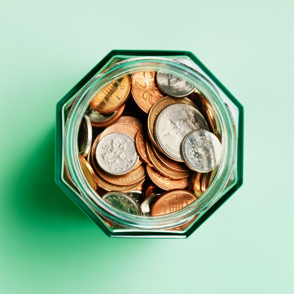 Money saving tips - pennies in a jar