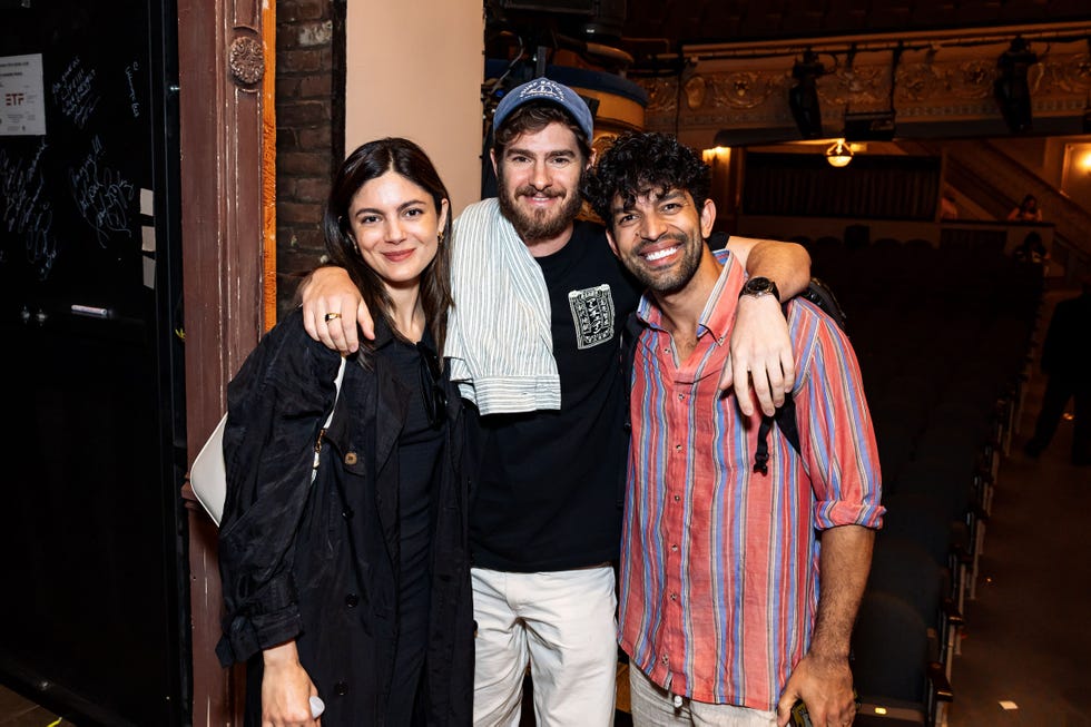 monica barbaro, andrew garfield, and carlos e gonazalez