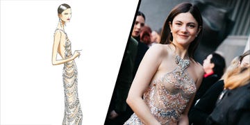 monica barbaro's bafta gown