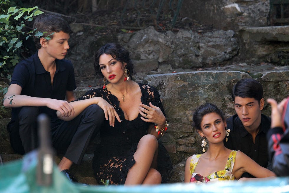 on the set of dolce  gabbana spot in portofino october 21, 2011