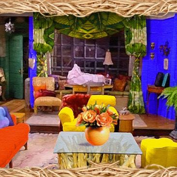 if frida kahlo designed monicas living room from friends