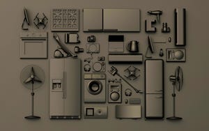 monochrome gadgets and appliances, 3d illustration