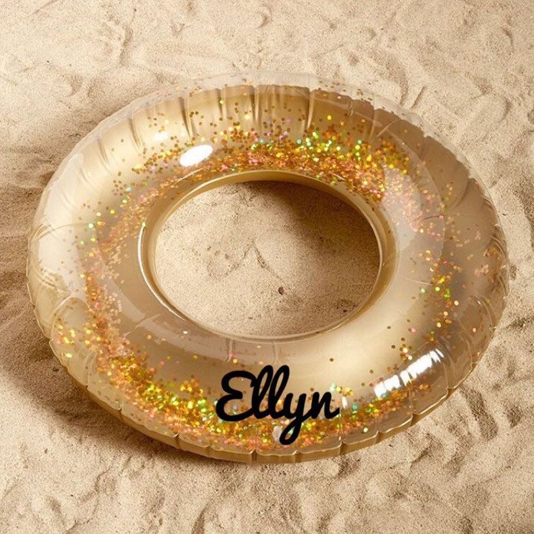 Monogram Pool Float Filled With Glitter