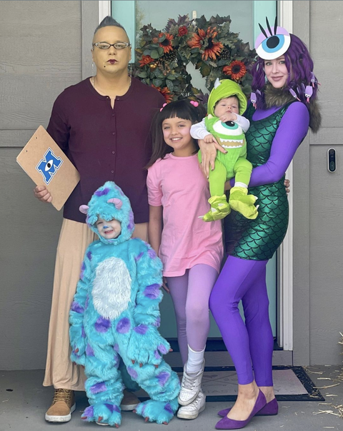 family dressed as monsters inc characters for halloween
