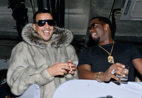 new york, ny   february 01  rapper french montana l and pdiddy attend time warner cable studios and revolt bring the music revolution event on february 1, 2014 in new york city  photo by eugene gologurskygetty images for time warner cable