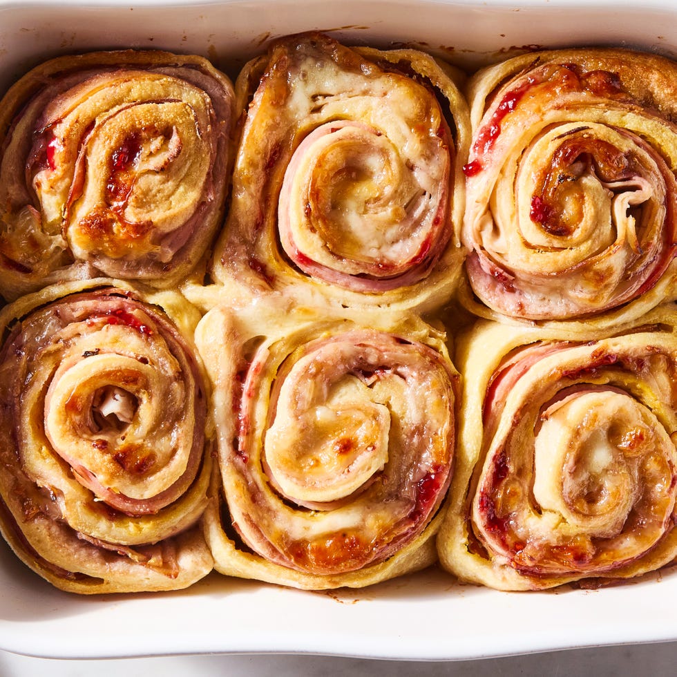 monte cristo rolls with ham swiss dijon mustard and raspberry jam