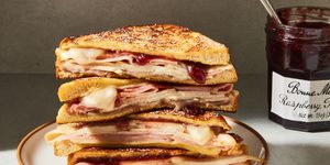 monte cristo sandwich with raspberry preserves