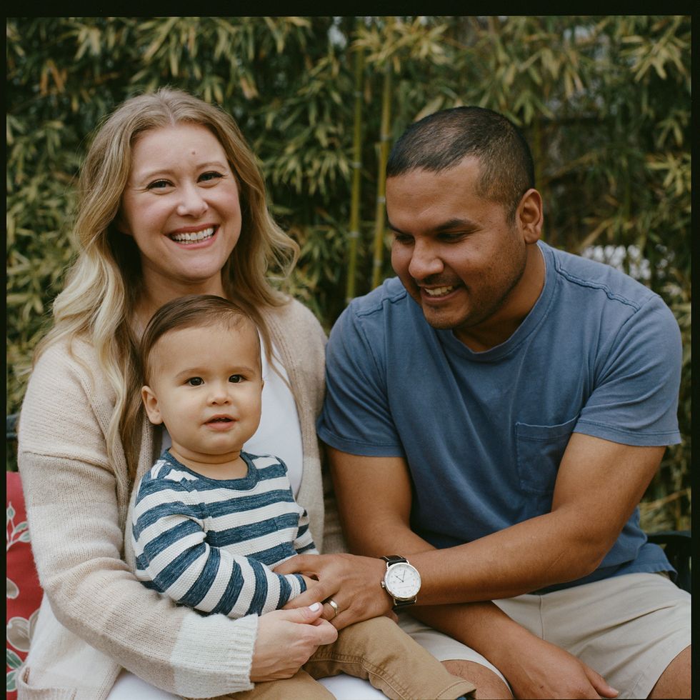 shannon montoya, 35 with husband jason, 36, and son camden, 15 months