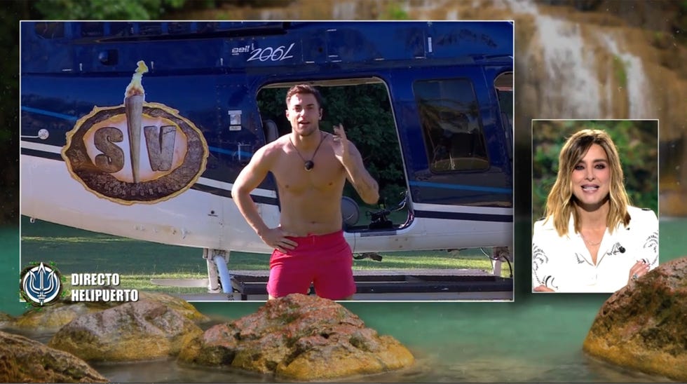 montoya ante el helicoptero en supervivientes