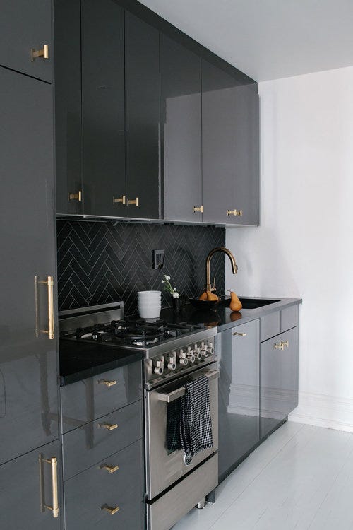 Galley Kitchen Design Ideas to Create a Moody Galley Kitchen