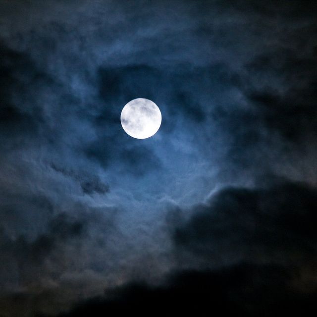 moon in cloudy sky