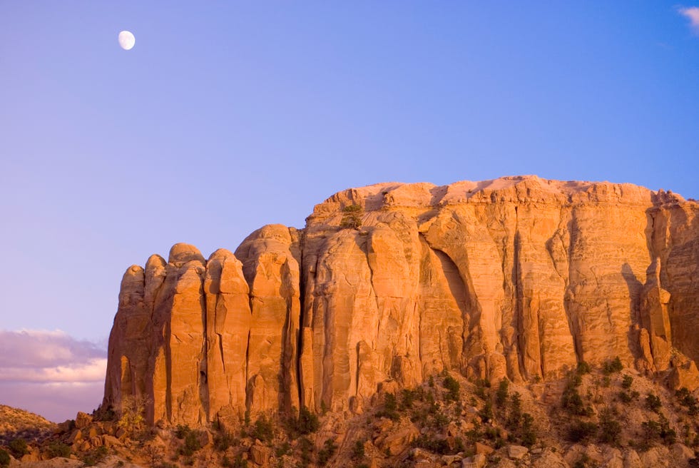 Moon Rise Over Kitchen Mesa in New Mexico moon rise over kitchen mesa in new mexico