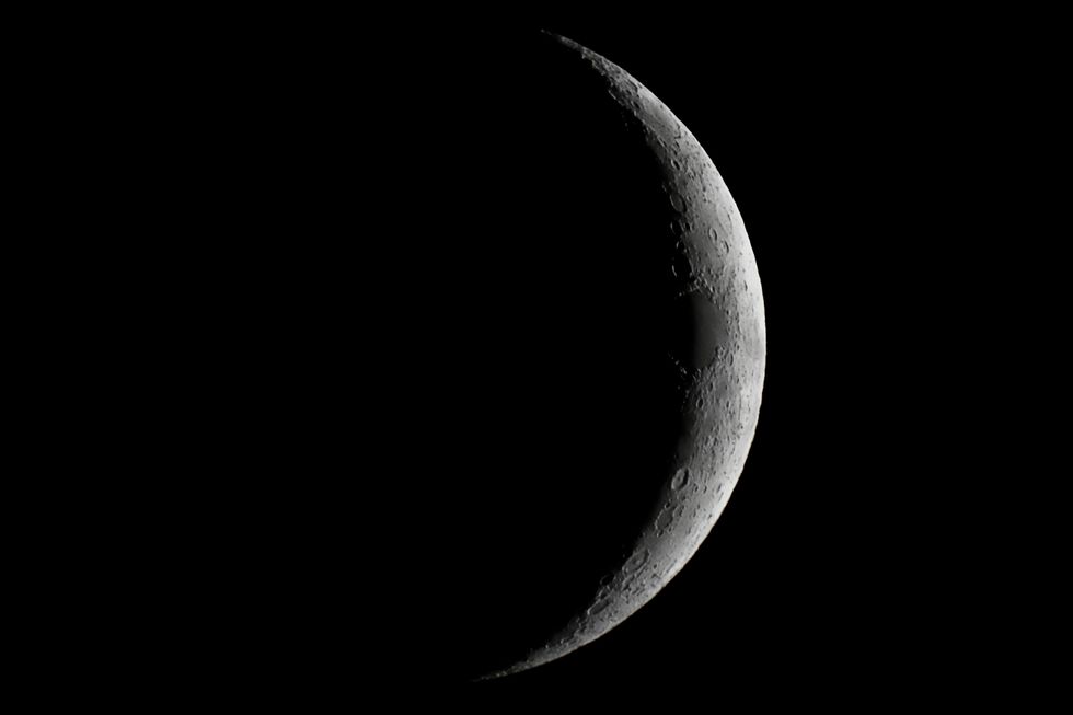 Moon waxing crescent. Young Moon.