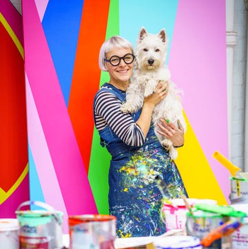 Morag Myerscough with Elvis morag myerscough