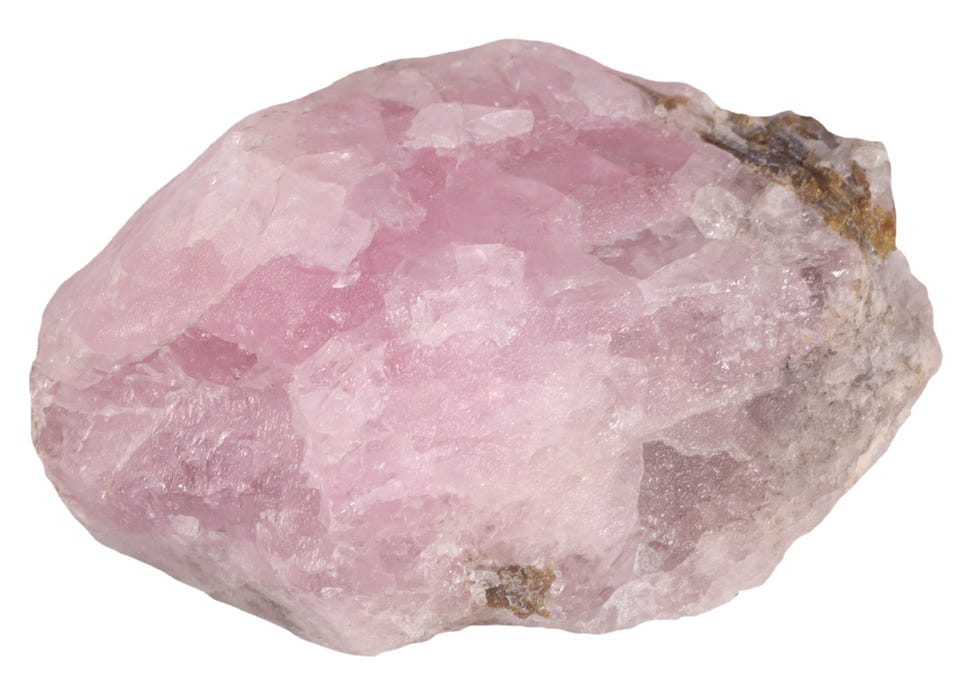 gemstone morganite pink rock isolated on white background mineralogy stones gem concept