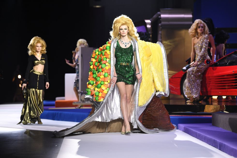 Models walk the runway at the Moschino autumn/winter 2019 show