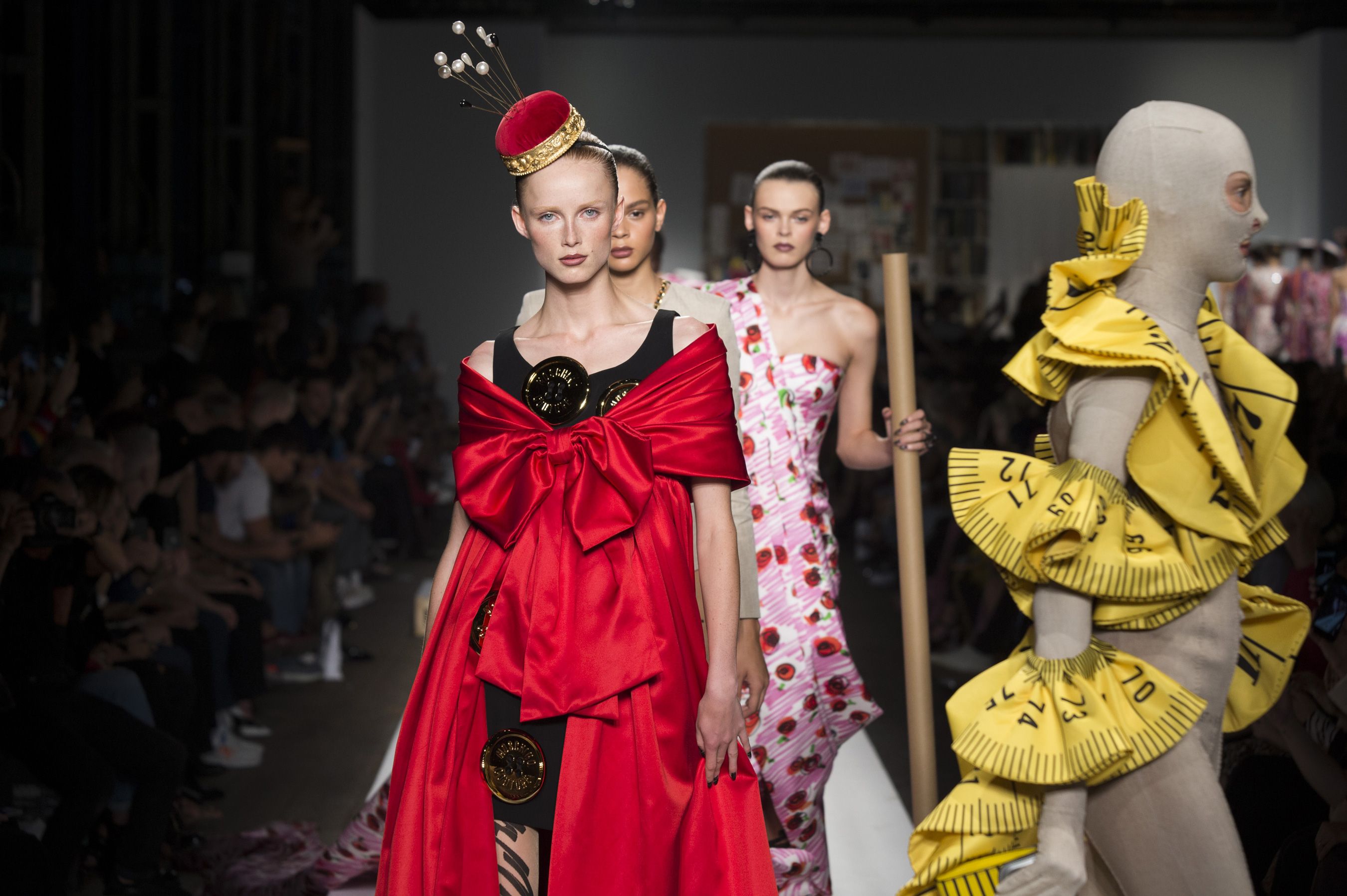 Fashion Show - Moschino Pre-Fall 2019 - Catwalk - Cinecitta Studios  Featuring: Model Where: Rome, Italy When: 08 Jan 2019 Credit: IPA/WENN.com  **Only available for publication in UK, USA, Germany, Austria, Switzerland**
