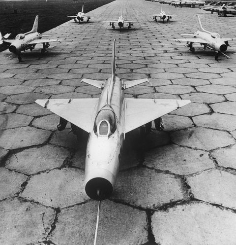 soviet aircraft ready for takeoff