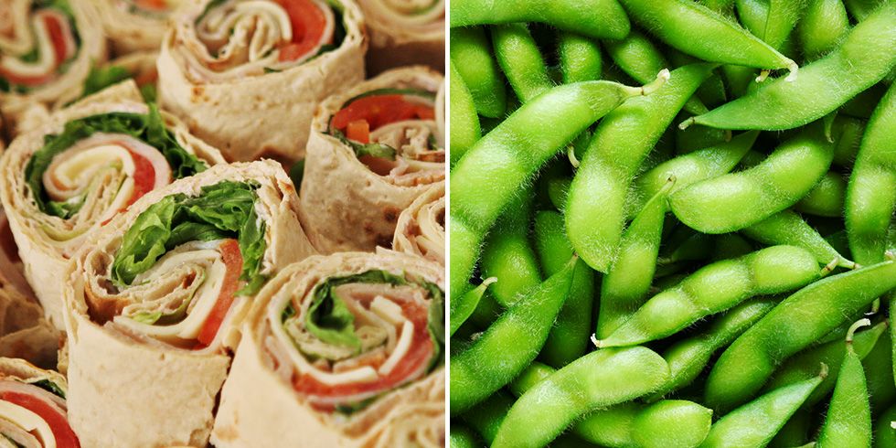 turkey roll up and edamame