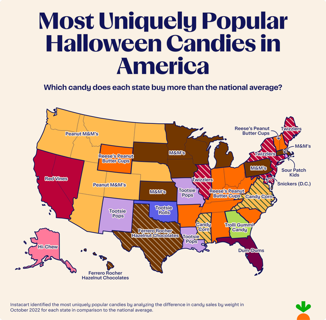 The Most Popular Halloween Candy By State 2023 According To Instacart