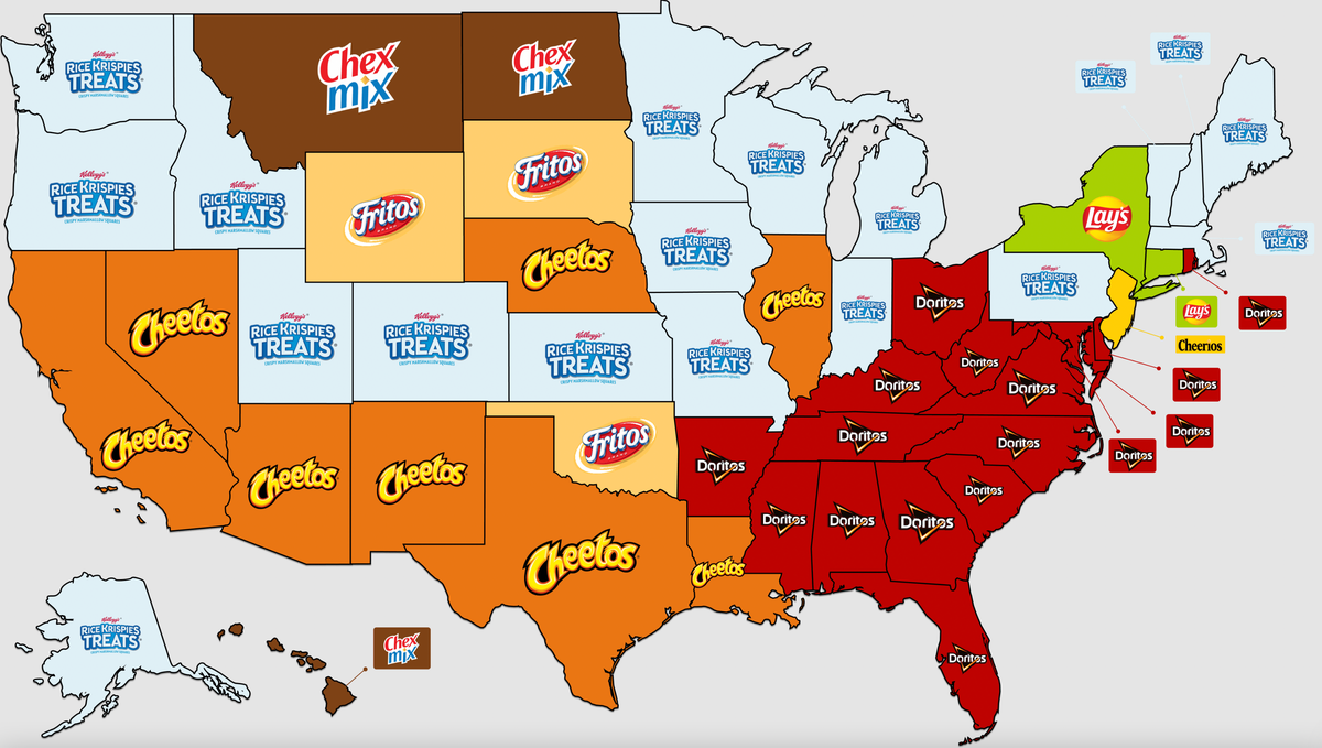 Most Popular Snacks By State