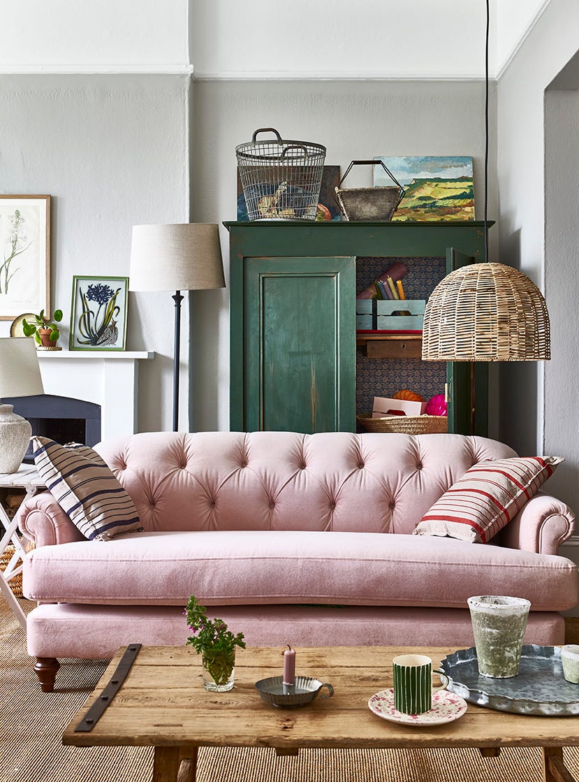 colores de sofá tendencia rosa