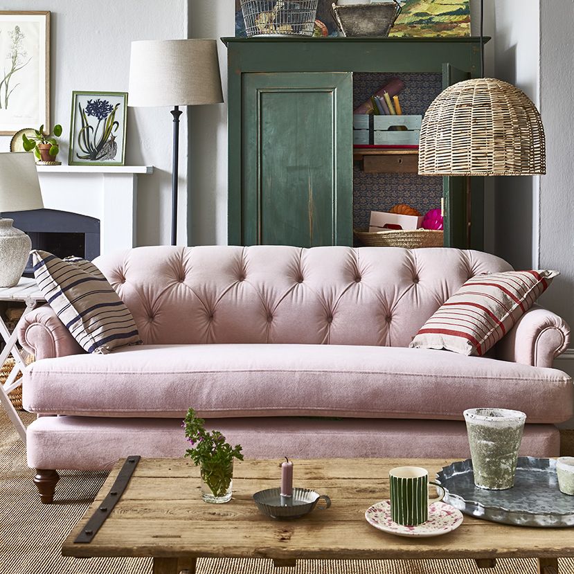 most popular sofa colours pink