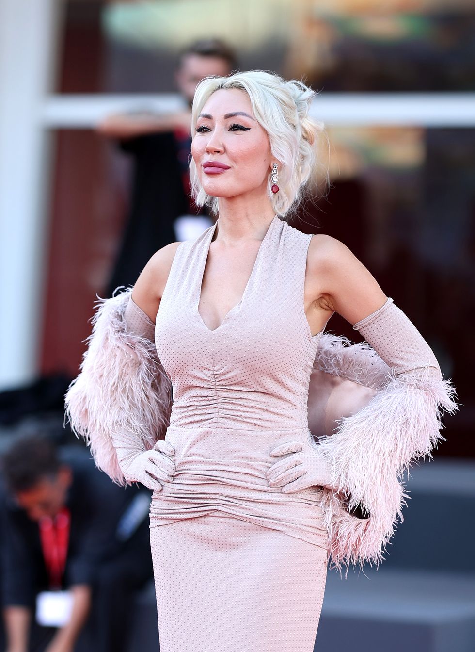 venice, italy september 08 aliia roza attends a red carpet for the movie hors saison out of season at the 80th venice international film festival on september 08, 2023 in venice, italy photo by daniele venturelliwireimage